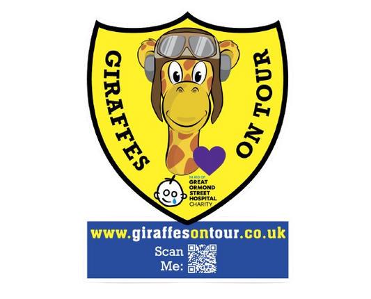 Giraffes On Tour Shield Sticker