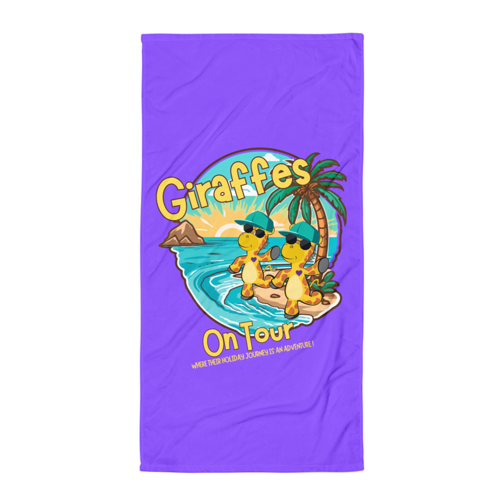 Giraffes On Tour Beach Towel